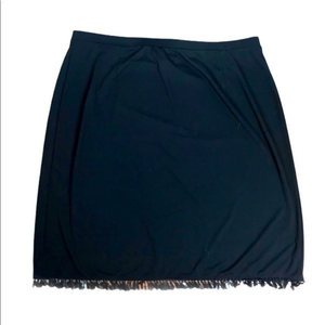 Lane Bryant‎ Venezia 26/28 black beaded/sequin fringe hem stretch skirt